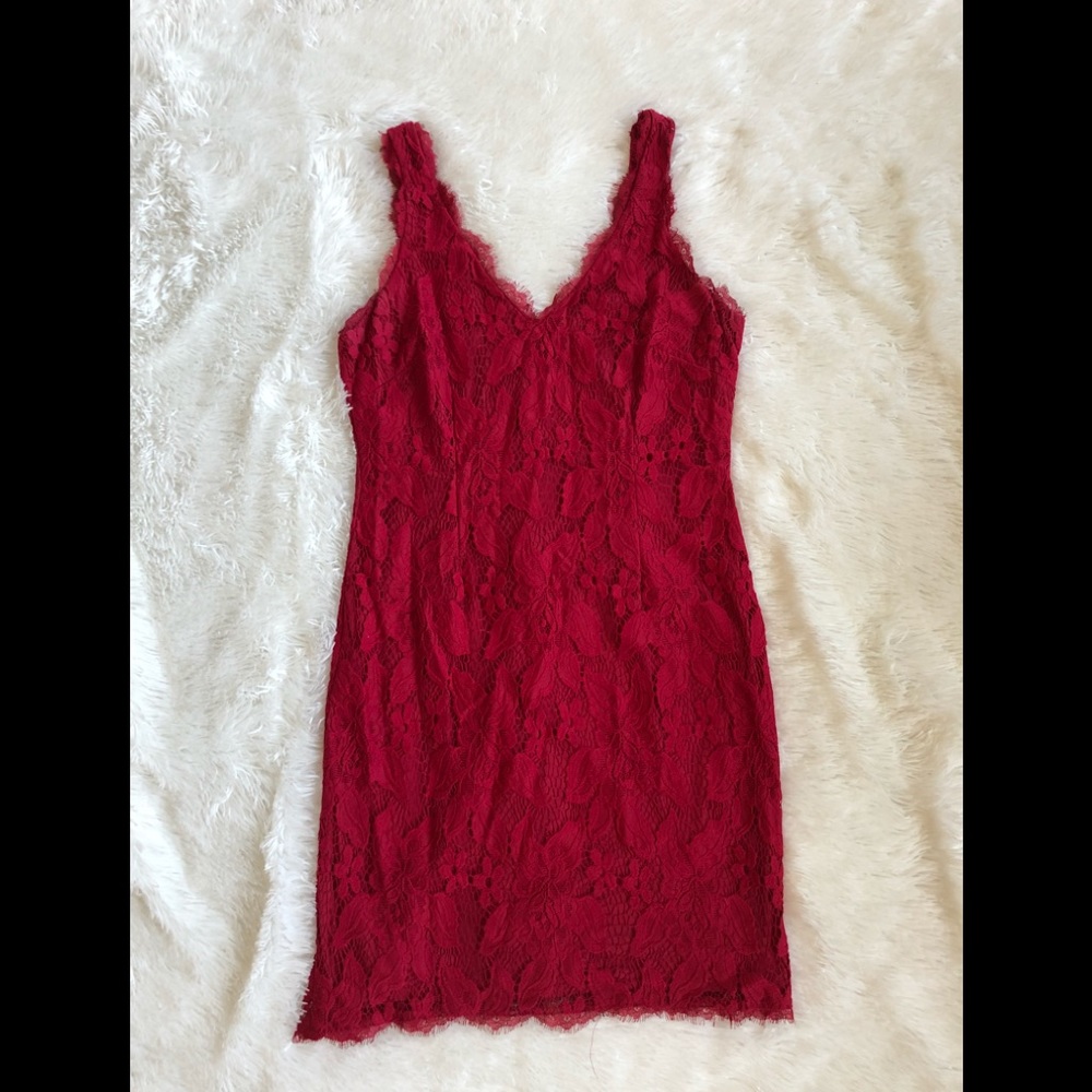 Adrianna Papell Women’s Deep V Lace Sheath Dress